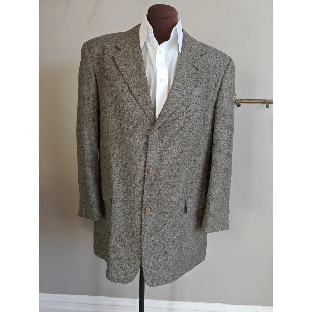 Hart Schaffner Marx Mens Sports Coat 44R Multicolor USA 3 Button Tweed Blazer